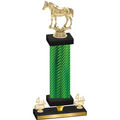 Premium Single Green Carbon Fiber Fourth Place Horses Trophy