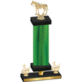 Premium Single Green Carbon Fiber Third Place Horses Trophy