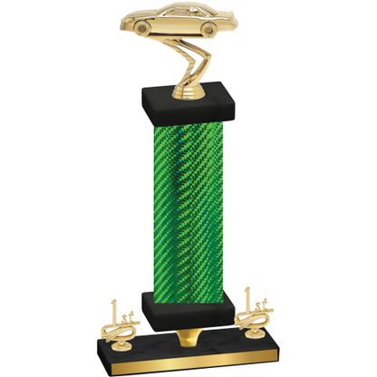 Premium Single Green Carbon Fiber First Place Cars Trophy