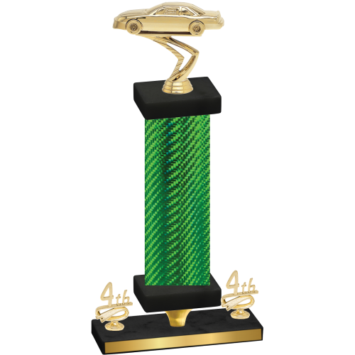 Premium Single Green Carbon Fiber Fourth Place Cars Trophy
