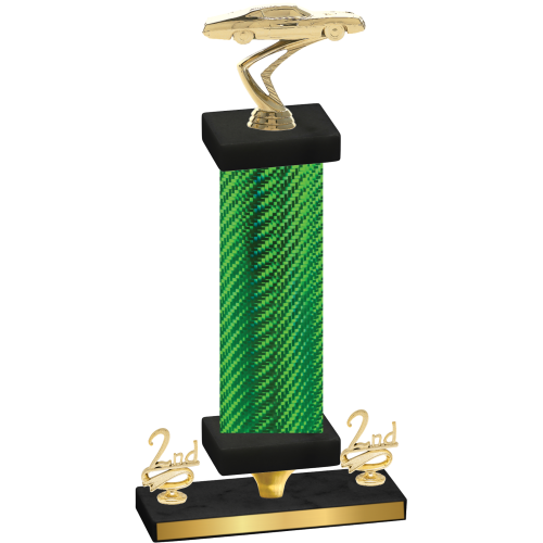 Premium Single Green Carbon Fiber Second Place Cars Trophy
