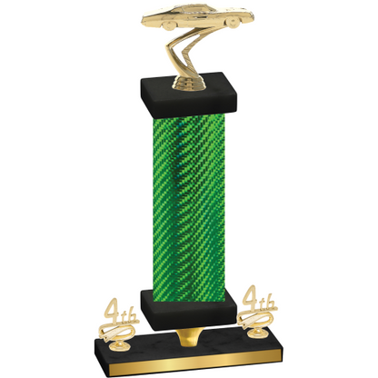 Premium Single Green Carbon Fiber Fourth Place Cars Trophy