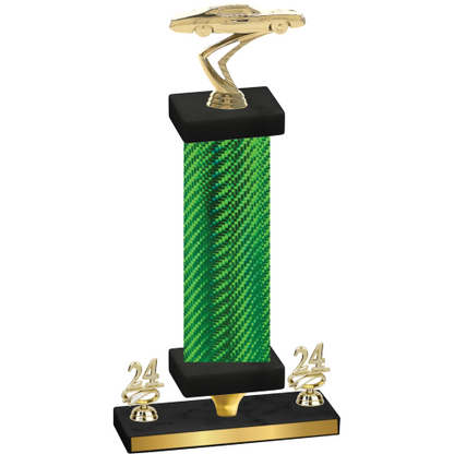 Premium Single Green Carbon Fiber Year Cars Trophy