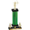 Premium Single Green Carbon Fiber Victory Archery Trophy