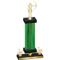 Premium Single Green Carbon Fiber Third Place Archery Trophy