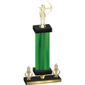 Premium Single Green Carbon Fiber Victory Archery Trophy
