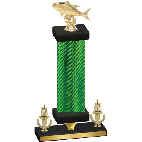 Premium Single Green Carbon Fiber Victory Fishing Trophy