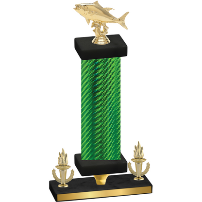 Premium Single Green Carbon Fiber Victory Fishing Trophy