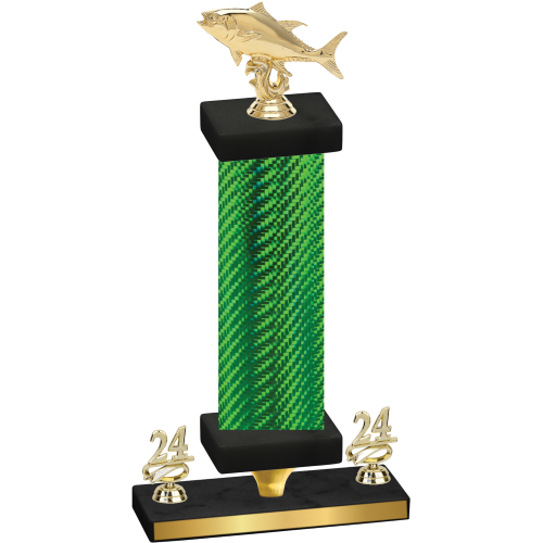 Premium Single Green Carbon Fiber Year Fishing Trophy