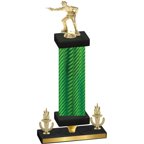 Premium Single Green Carbon Fiber Victory Shooter Trophy