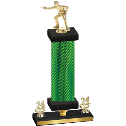 Premium Single Green Carbon Fiber Year Shooter Trophy