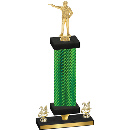 Premium Single Green Carbon Fiber Year Shooter Trophy