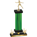 Premium Single Green Carbon Fiber Second Place Skater Trophy