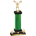 Premium Single Green Carbon Fiber First Place Weights Trophy