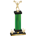Premium Single Green Carbon Fiber Third Place Weights Trophy