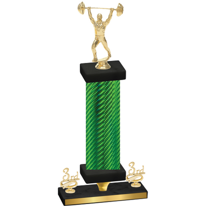 Premium Single Green Carbon Fiber Third Place Weights Trophy