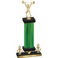 Premium Single Green Carbon Fiber Victory Weights Trophy