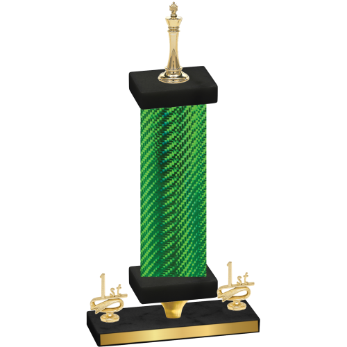 Premium Single Green Carbon Fiber First Place Chess Trophy