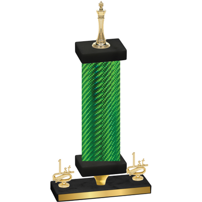 Premium Single Green Carbon Fiber First Place Chess Trophy