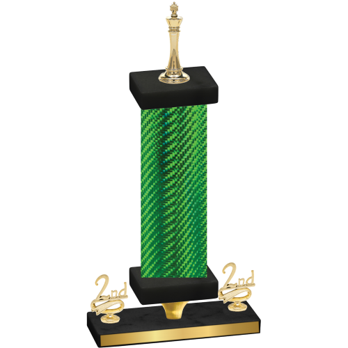 Premium Single Green Carbon Fiber Second Place Chess Trophy