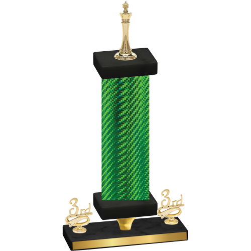 Premium Single Green Carbon Fiber Third Place Chess Trophy