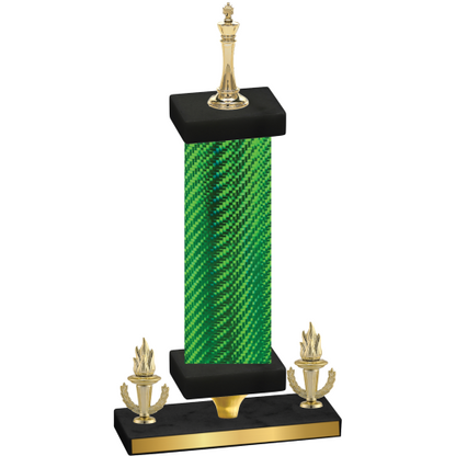 Premium Single Green Carbon Fiber Victory Chess Trophy