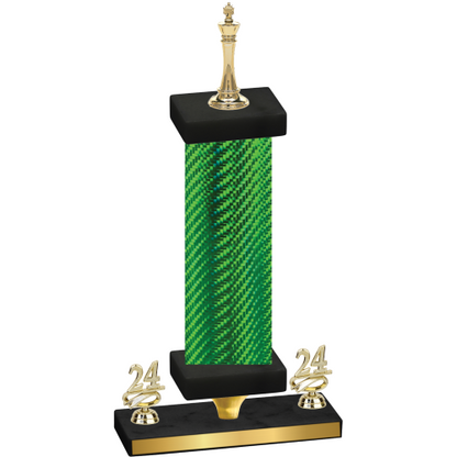 Premium Single Green Carbon Fiber Year Chess Trophy