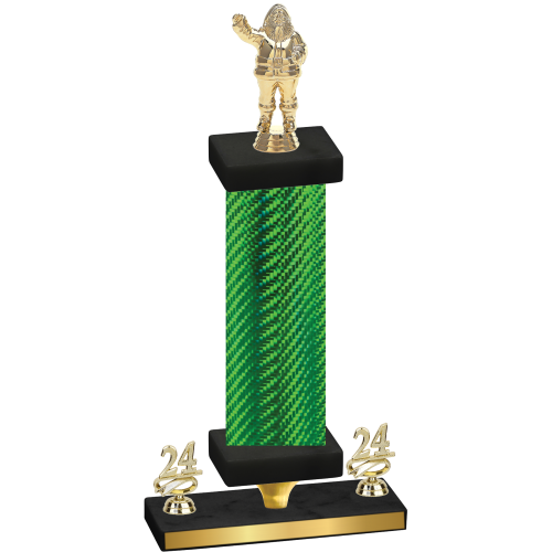 Premium Single Green Carbon Fiber Year Holiday Trophy