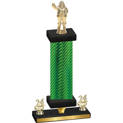 Premium Single Green Carbon Fiber Year Holiday Trophy