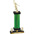 Premium Single Green Carbon Fiber Year Basketball Trophy