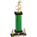 Premium Single Green Carbon Fiber Victory Flag Football Trophy
