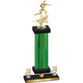 Premium Single Green Carbon Fiber Year Flag Football Trophy