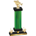 Premium Single Green Carbon Fiber First Place Fishing Trophy
