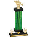 Premium Single Green Carbon Fiber Fourth Place Fishing Trophy