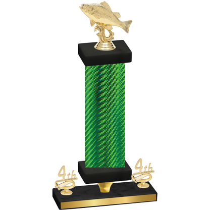 Premium Single Green Carbon Fiber Fourth Place Fishing Trophy