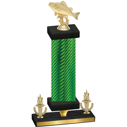 Premium Single Green Carbon Fiber Victory Fishing Trophy