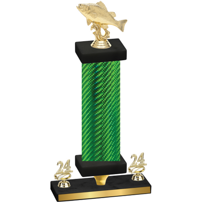 Premium Single Green Carbon Fiber Year Fishing Trophy