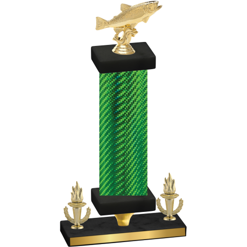 Premium Single Green Carbon Fiber Victory Fishing Trophy
