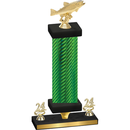 Premium Single Green Carbon Fiber Year Fishing Trophy