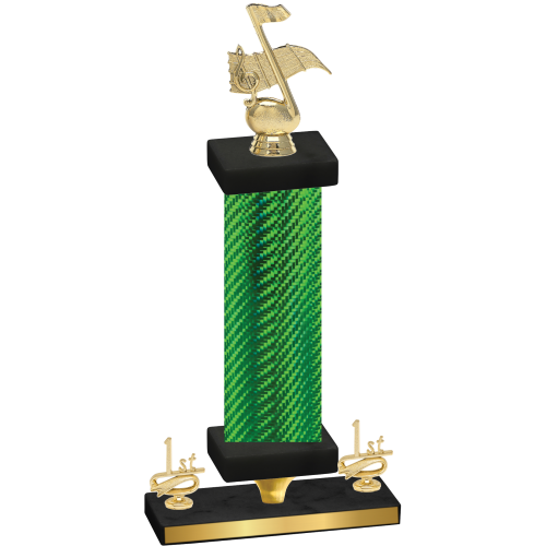 Premium Single Green Carbon Fiber First Place Music Trophy