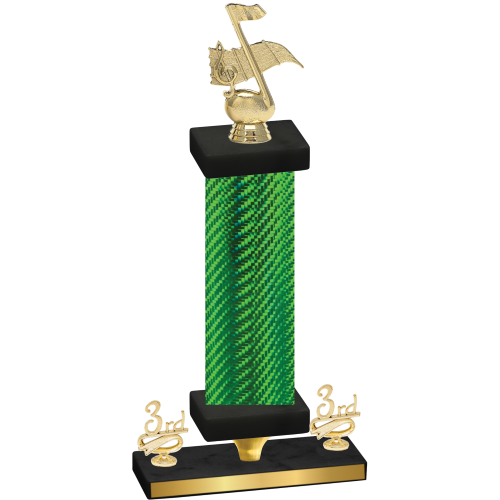 Premium Single Green Carbon Fiber Third Place Music Trophy