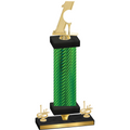 Premium Single Green Carbon Fiber First Place Golf Trophy
