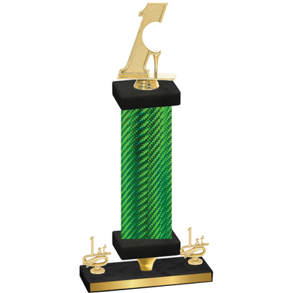 Premium Single Green Carbon Fiber First Place Golf Trophy