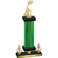 Premium Single Green Carbon Fiber Victory Golf Trophy