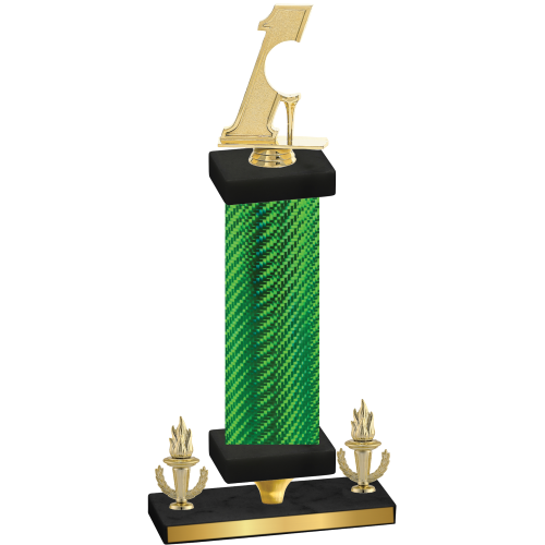 Premium Single Green Carbon Fiber Victory Golf Trophy