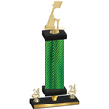 Premium Single Green Carbon Fiber Year Golf Trophy
