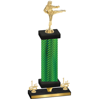 Premium Single Green Carbon Fiber First Place Karate Trophy
