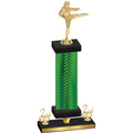 Premium Single Green Carbon Fiber Second Place Karate Trophy