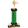 Premium Single Green Carbon Fiber Third Place Karate Trophy
