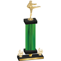 Premium Single Green Carbon Fiber Fourth Place Karate Trophy